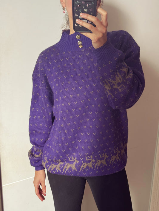 Jersey Vintage Morado Intarsia